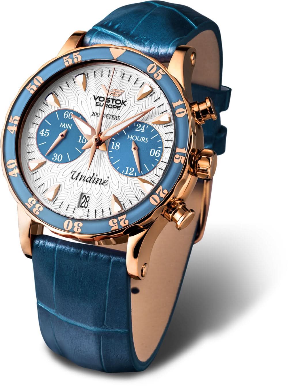 "Orologio da donna Vostok Europe Undiné VK64-515B527 • Impermeabile 20 Bar • Vetro di sicurezza K1"
