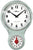 Orologio da parete Atlanta con cassa verde menta, quadrante bianco e timer rosso in basso