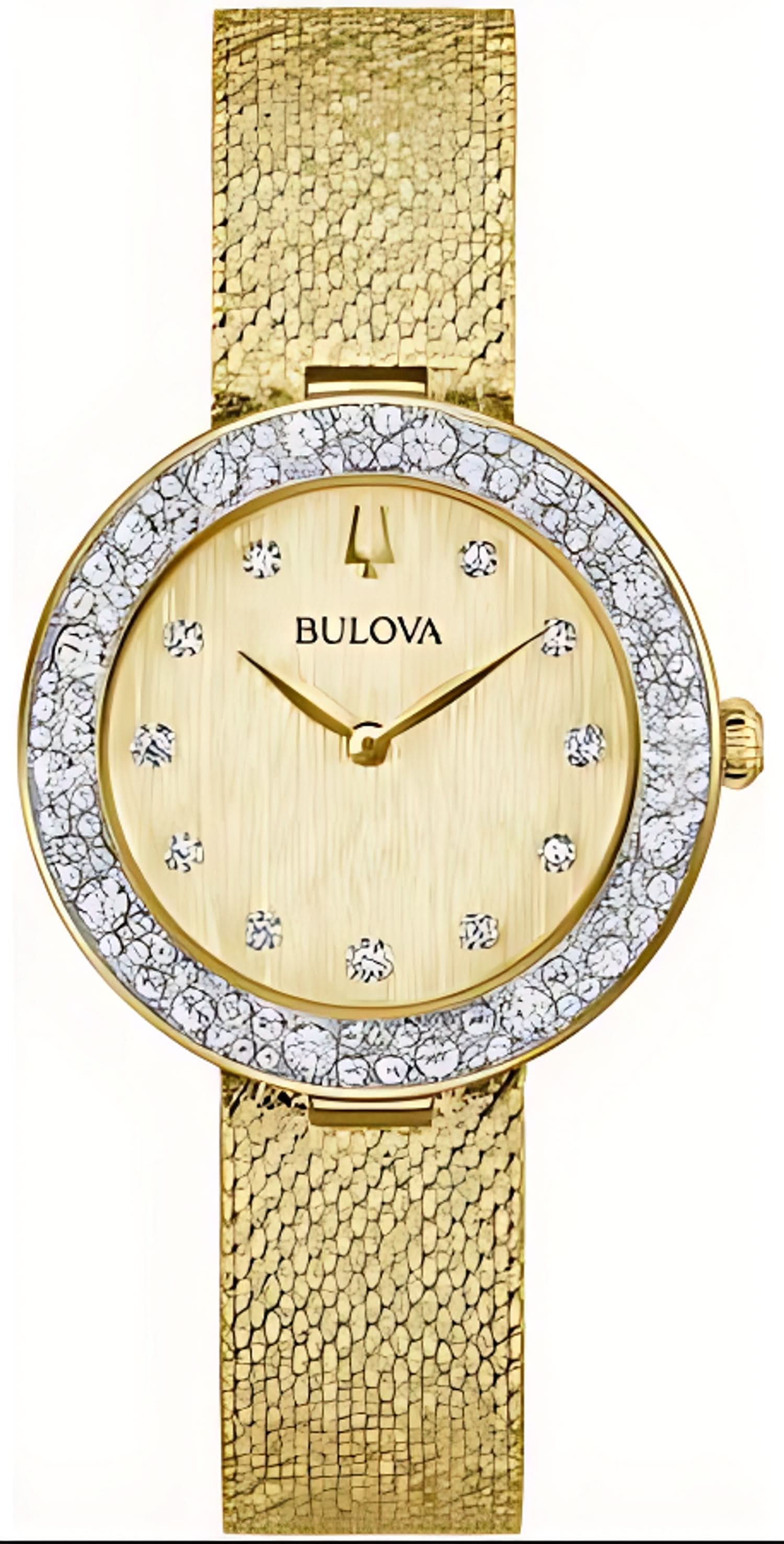 Bulova Phantom 98L321 da donna • 103 cristalli • Finitura oro