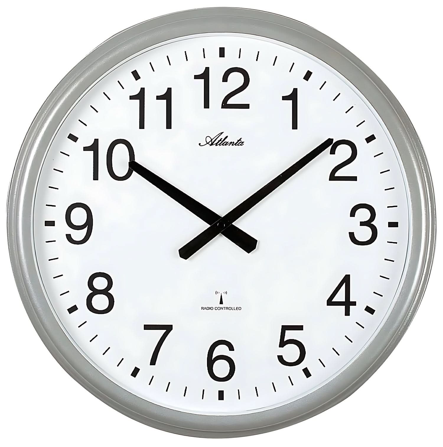 Orologio da parete Atlanta 42,5 cm Ø in plastica • Ora radio precisa • Protezione da umidità e acqua