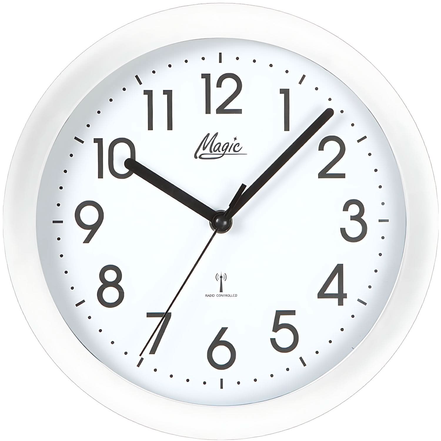 Orologio da parete Atlanta 25 cm Ø in plastica • Moderno movimento radio • Chiara leggibilità