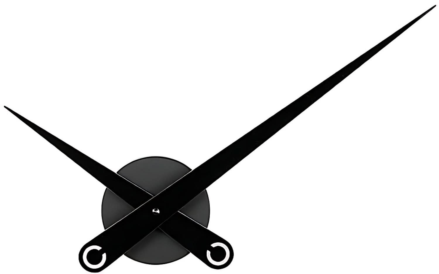 Orologio da parete con quadrante rotondo scuro e due lancette nere incrociate