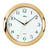 Orologio da parete Atlanta con cornice in plastica beige e quadrante bianco, lancette nere