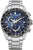 Herrenarmbanduhr mit Edelstahlarmband, blauem Zifferblatt und Tachymeter-Lünette