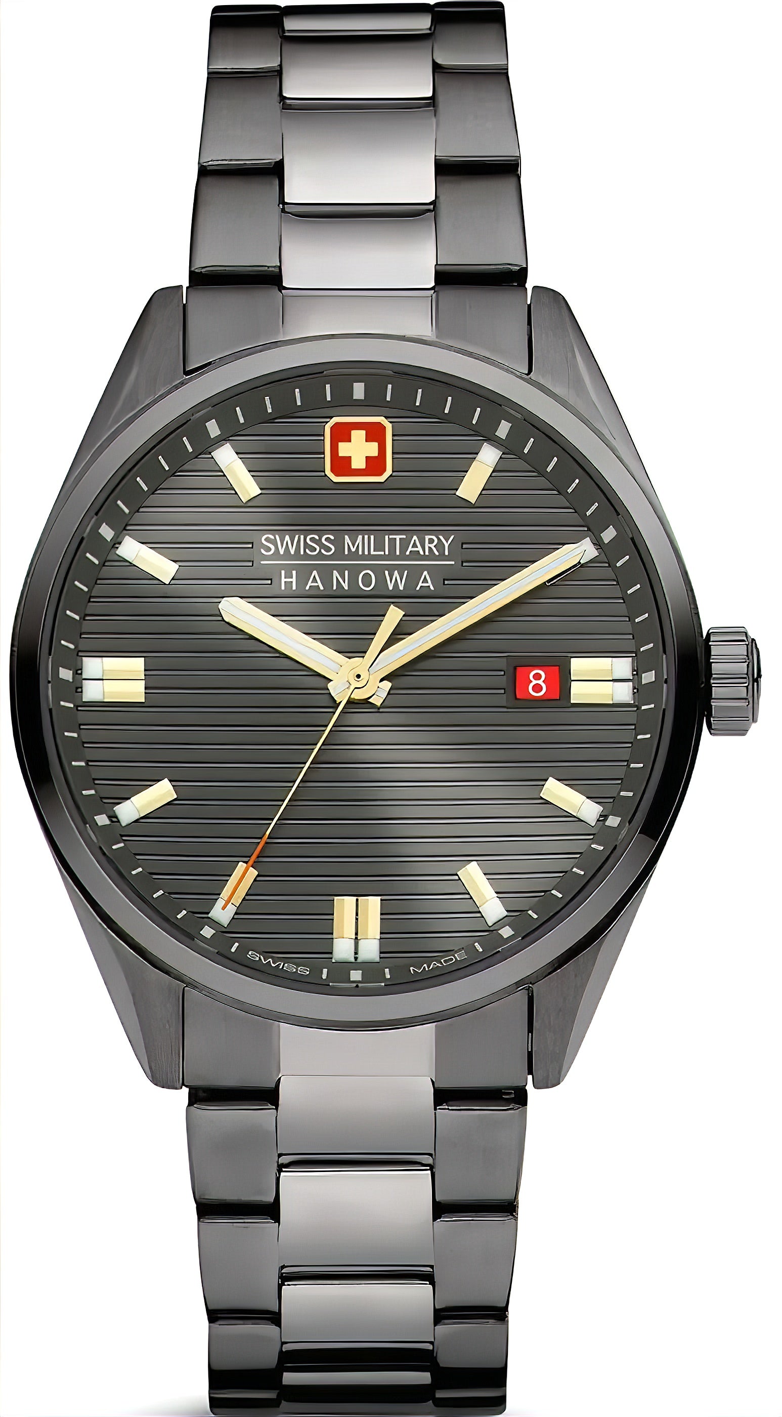 Zegarek męski Swiss Military Hanowa Afterburn, ciemna tarcza, metalowa bransoleta