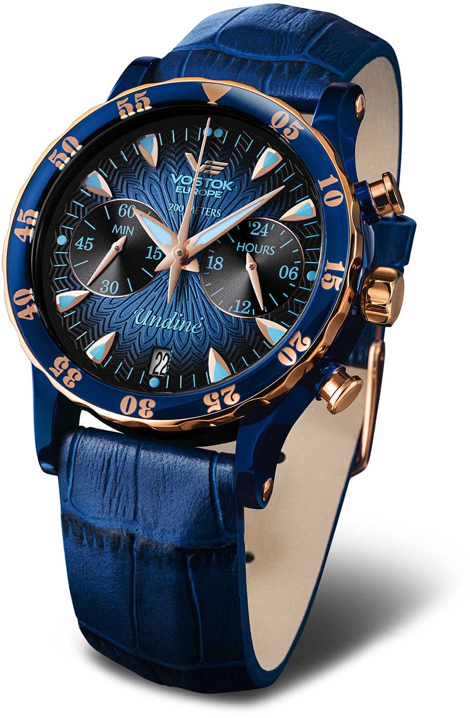 Orologio da donna Vostok Europe Undiné VK64-515E628 • Impermeabile 20 ATM • Set cinturini intercambiabili
