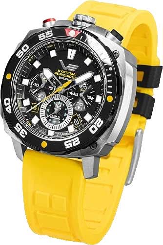 Orologio da uomo Vostok Europe Systema Periodicum VK67-650E725 • Impermeabile 20 Bar • Design Bullhead