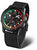 Orologio da uomo con cinturino in mesh nero e quadrante multicolore, cassa rotonda