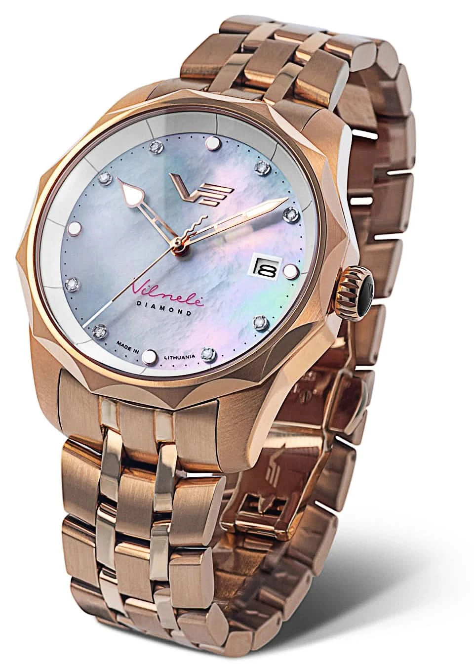 Orologio da donna Vostok Europe Vilnelė VS42-125B754B • Movimento solare • Diamanti autentici