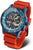 Orologio da uomo con quadrante blu e cinturino in silicone rosso