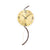 Orologio da parete con quadrante rotondo color oro, lancette nere e cornice scura curva