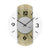 Wanduhr mit Sonoma-Eiche-Gehäuse, hellgrauem Zifferblatt, schwarzen Zeigern und arabischen Zahlen