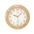 Orologio da parete rotondo con cornice effetto legno beige, quadrante bianco, numeri romani e AMS
