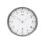 Orologio da parete con cornice rotonda in metallo, quadrante bianco e numeri neri
