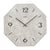 Orologio da parete con quadrante grigio, numeri da 1 a 12, lancette e logo AMS.