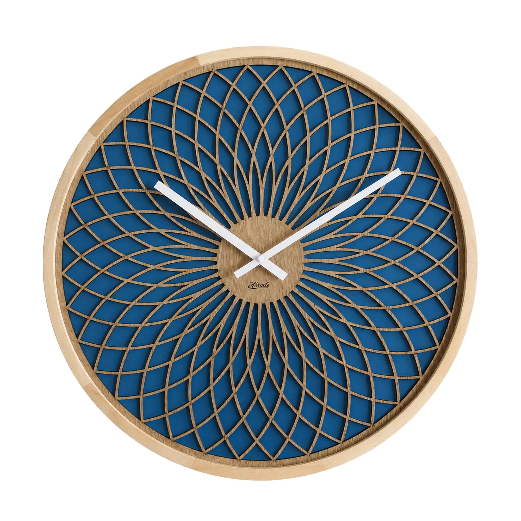 Orologio da parete Hermle 50 cm Ø Legno • Design moderno 3D • Preciso movimento al quarzo