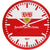 Orologio da parete Hermle 30 cm Ø metallo • Edizione VfB Stuttgart • Movimento al quarzo silenzioso