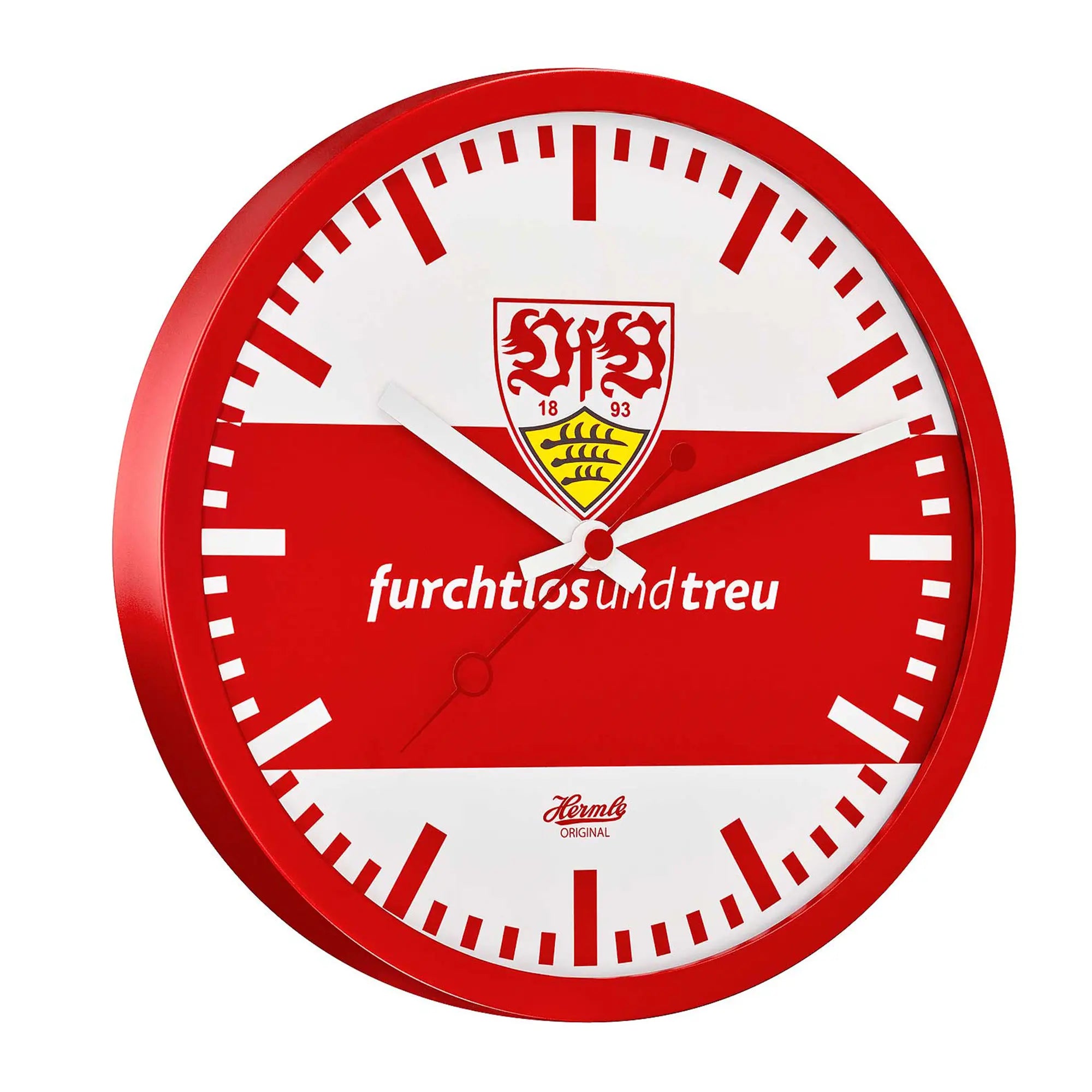 Orologio da parete Hermle 30 cm Ø metallo • Edizione VfB Stuttgart • Movimento al quarzo silenzioso