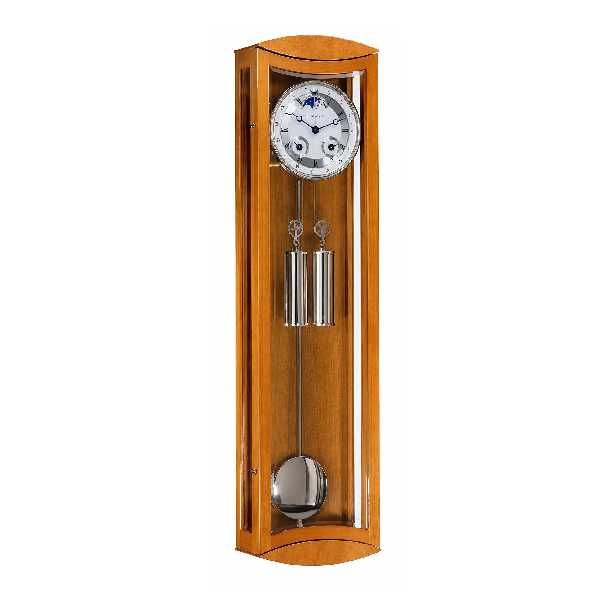 Orologio da parete Hermle 70,5x22x11,5 cm Legno • Movimento meccanico • Calendario completo e fasi lunari