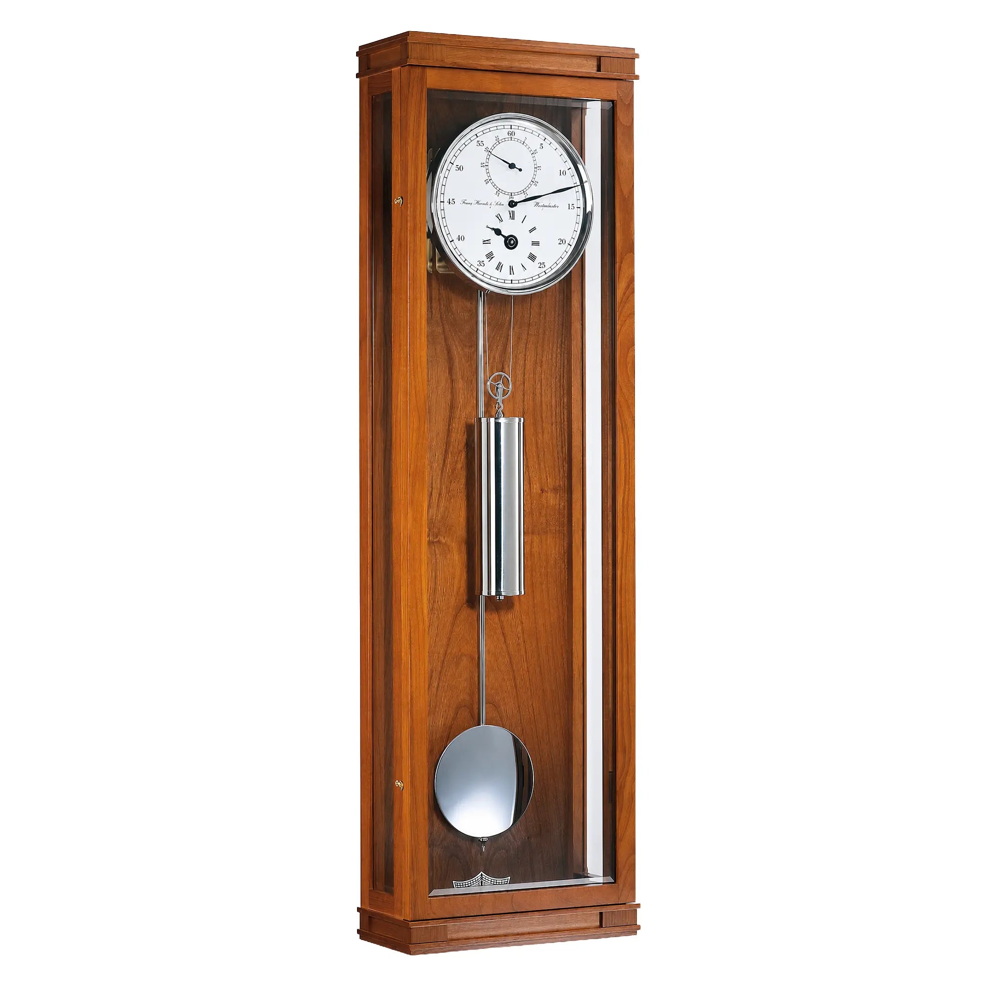 Orologio da parete Hermle 93x26x22 cm in legno di ciliegio • Regolatore di precisione • Riserva di carica di 31 giorni