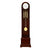 Pendola con cassa rotonda in legno, quadrante bianco e barre sonore color oro