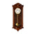 Orologio da parete in legno marrone con quadrante rotondo e area pendolo dorata