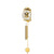 Wanduhr mit goldenem Pendelgewicht und Kettenzug, rundes Ziffernblatt vorne