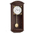 Orologio da parete in legno con quadrante bianco, numeri romani e pendolo color oro