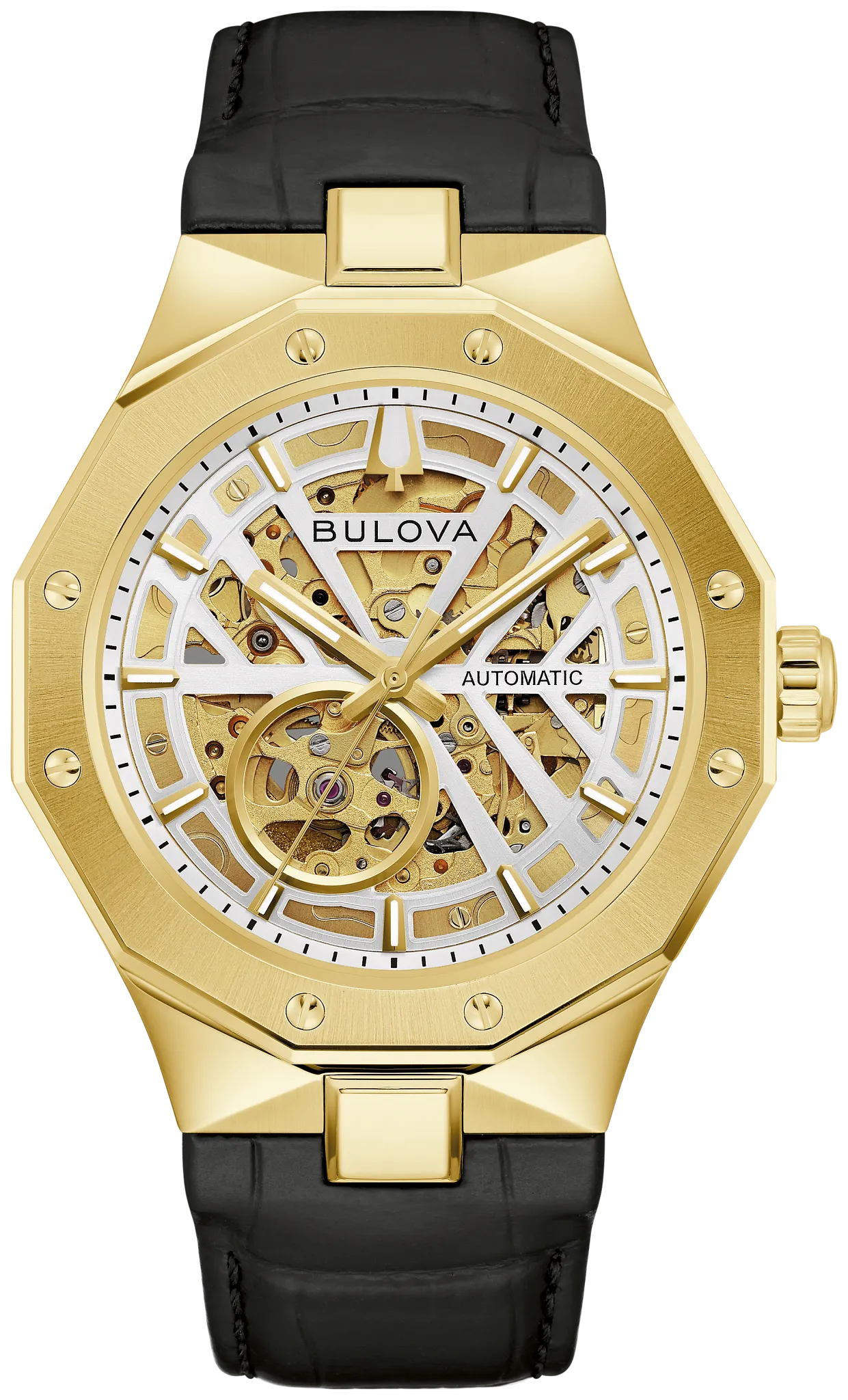 Bulova Prestige 97A206 Herrenuhr Automatik Silber • Saphirglas • Skelettzifferblatt