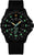 Orologio da uomo con quadrante nero, indici luminescenti e cinturino in tessuto nero