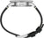 Herrenarmbanduhr von oben: schwarzes Lederarmband mit Metallschnalle am Gehäuse.
