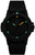 Orologio da uomo con quadrante nero, lancette luminescenti e cinturino in caucciù nero
