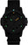 Orologio da uomo con cinturino in tessuto nero, quadrante nero e indici luminescenti verdi