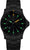 Orologio sportivo da uomo con cassa nera, quadrante nero e indici luminescenti verdi