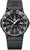 Orologio sportivo con quadrante nero, lunetta nera, cinturino nero e indici luminescenti