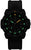 Orologio da uomo, nero; quadrante con indici verdi luminescenti, datario