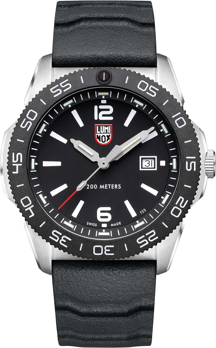 Orologio subacqueo da uomo con quadrante nero, lunetta e cinturino in silicone nero