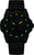 Orologio da uomo Luminox con quadrante nero e indici verdi luminescenti; cinturino in silicone.