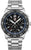 Orologio subacqueo con bracciale in acciaio inossidabile, quadrante nero, indici luminescenti, datario 31