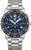 Herrenarmbanduhr mit Edelstahlarmband, blauem Zifferblatt und Chronographen-Design