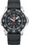 Orologio da uomo con cinturino in gomma nero, quadrante nero e lancetta dei secondi rossa.