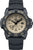 Orologio da uomo con cassa nera, quadrante beige e cinturino in caucciù nero