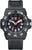 Orologio da uomo con cassa nera, quadrante nero e cinturino nero.