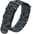Herrenarmbanduhr-Armband mit dunkelblauem Camouflage-Muster und schwarzen Metallösen