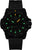 Orologio da uomo con quadrante nero e indici luminescenti al buio, cinturino in silicone.