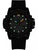 Herrenuhr mit grauem Zifferblatt, grün leuchtenden Zeigern und schwarzem Armband