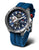 Orologio da uomo con quadrante blu e cinturino in silicone blu, cassa in acciaio inossidabile