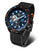 Orologio da uomo Vostok Europe con cinturino nero, quadrante blu e accenti arancioni