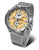 Orologio da uomo con bracciale in metallo argentato e quadrante beige, display analogico