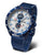 Orologio da uomo con bracciale in rete blu e quadrante bianca, display analogico